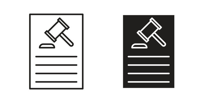 Court decision icon symbol vector graphic designs on white. Best for ui Design