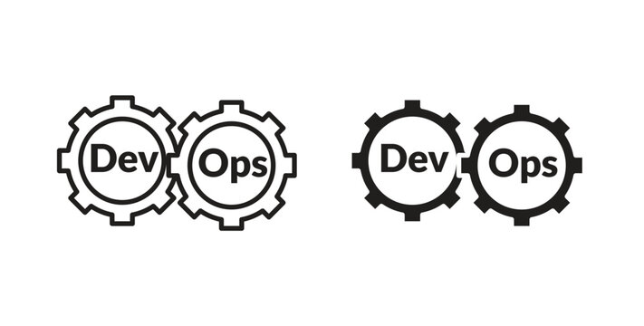 Dev ops icon symbol vector graphic designs on white. Best for ui Design