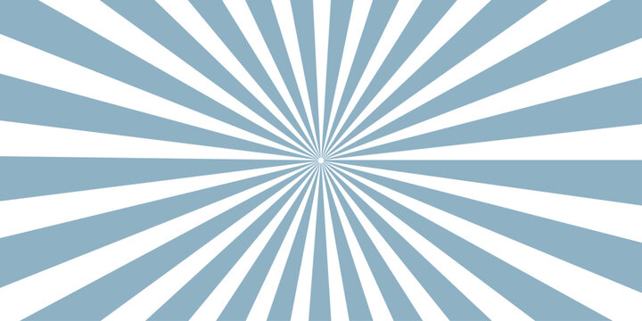 An abstract blue sunburst background featuring a vintage grunge texture with retro ray patterns and light sunbeam lines for a vector wallpaper design