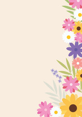Springtime flower banner for season web design. Vector illustration