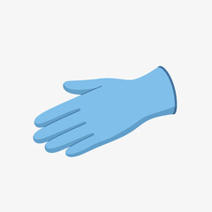 Obraz premium Blue medical glove outstretched, isolated on white background