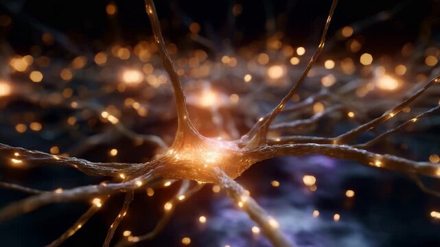 Intricate Close-up of Neurons and Synapses Illuminating the Wonders of the Nervous System and Neural Connectivity