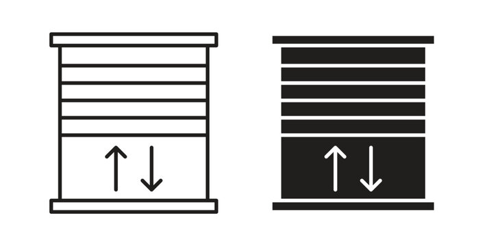 Jalousie icon symbol vector graphic designs on white. Best for ui Design