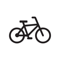 Fototapeta premium Bicycle silhouette vector icon. Black mountain bike symbol for sports, fitness, eco-friendly transportation, and urban cycling app interface design. 