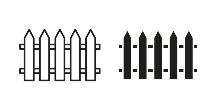 Plank fence icon symbol vector graphic designs on white. Best for ui Design