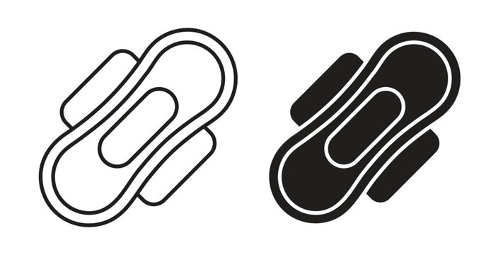 Sanitary pad icon symbol vector graphic designs on white. Best for ui Design