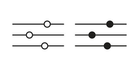 Settings sliders icon symbol vector graphic designs on white. Best for ui Design
