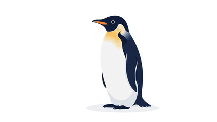 Obraz premium Stylized illustration of an Emperor Penguin standing on a white background