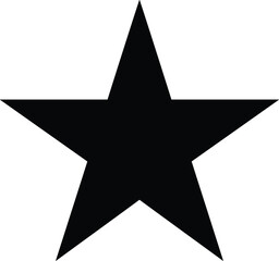 Obraz premium Black star icon isolated on white background, simple flat symbol for rating, favorite, award, achievement, logo, design use
