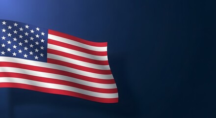 Fototapeta premium American flag waving on american flag day 4th of july and labor day celebrations