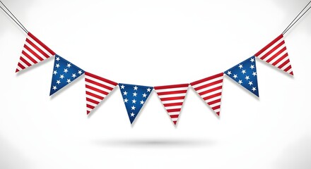 Fototapeta premium American flag day 4th of july and labor day celebrations with patriotic bunting