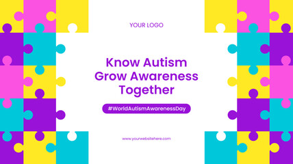 Thumbnail Illustration For World Autism Awareness Day Flat Cartoon Design