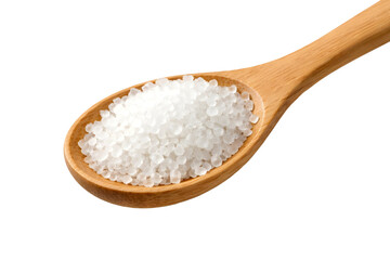 sea salt in wooden spoon