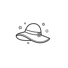 Fototapeta premium Elegant Sun Hat Outline