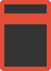 Obraz premium vector illustration of a blank red and black board