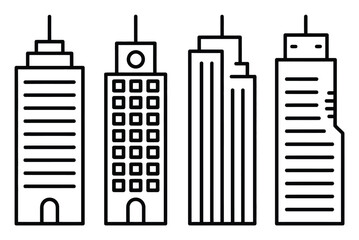 City Buildings Skyscrapers Urban Landscape Vector Illustration