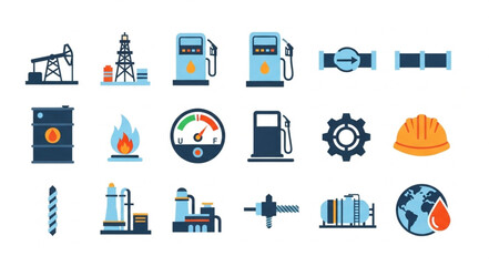 Oil and Gas Industry Icons Collection.