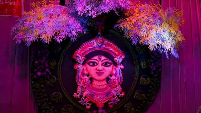 Durga Puja Decoration: Elegant Religious Art Celebration in India