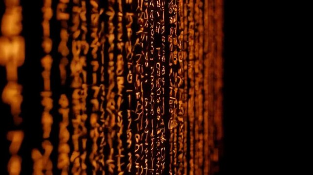 Digital Matrix Cascade: Abstract digital code streams downward, creating a mesmerizing display of data flow and technological advancement.