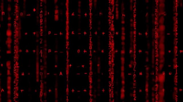 Digital Rain in Code: An abstract representation of data streams, showcasing the dynamic flow of binary code cascading downwards. The digital landscape suggests concepts of information, technology.
