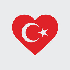 Heart-shaped Turkish Flag