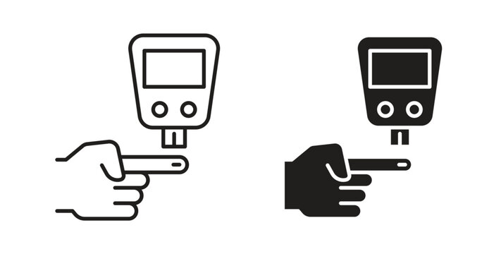 Blood sugar test icon vector Illustration logo template pack