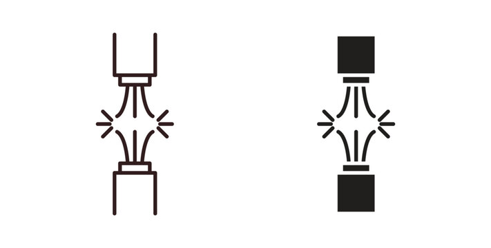 Broken Wire Icon icon vector Illustration logo template pack