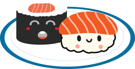 Sushi and Japanese Cuisine Illustration © woonyoung