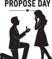 Romantic Proposal Silhouette for Propose Day