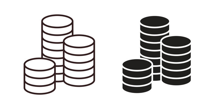 Coins stack icon vector Illustration logo template pack