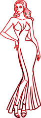   Evening dresses templates collection elegant handdrawn outline.eps