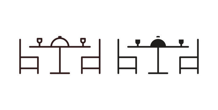 Dinner table icon vector Illustration logo template pack