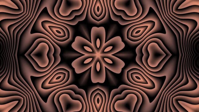 Bronze ornamental abstract pattern creating symmetrical flowing motion background