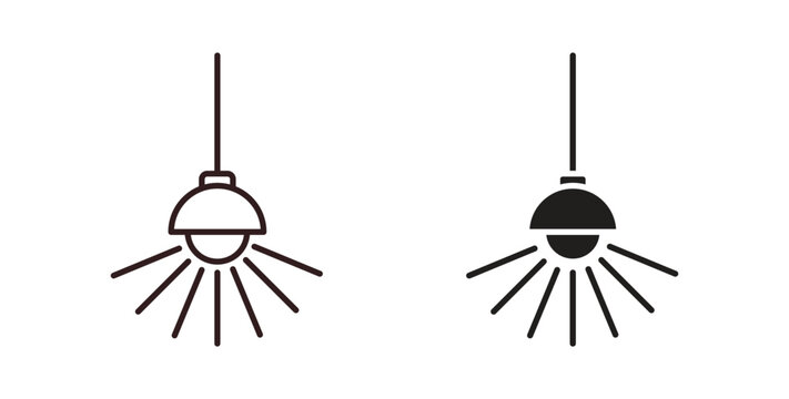Hanging light icon vector Illustration logo template pack