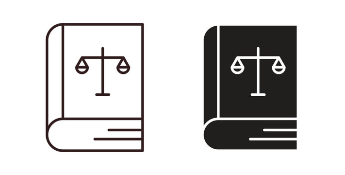 Law book icon vector Illustration logo template pack