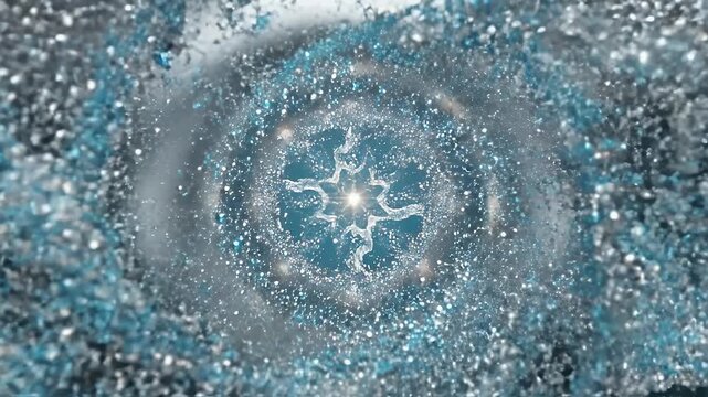 Health Awareness Dissolving Particles Teal to Silver Gradient Healing Background