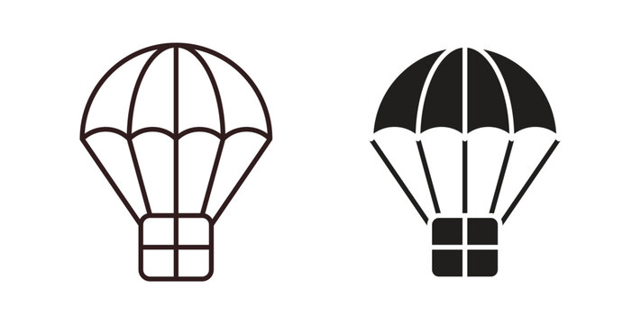 Parachute icon vector Illustration logo template pack