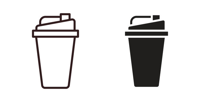 Protein shake icon vector Illustration logo template pack