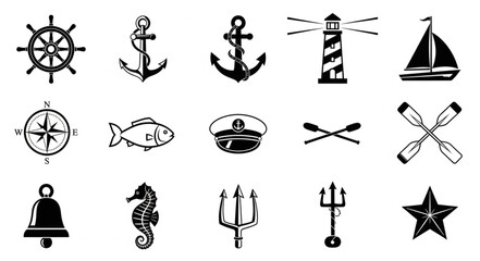 Nautical Icons Collection Vector Illustration. © emo