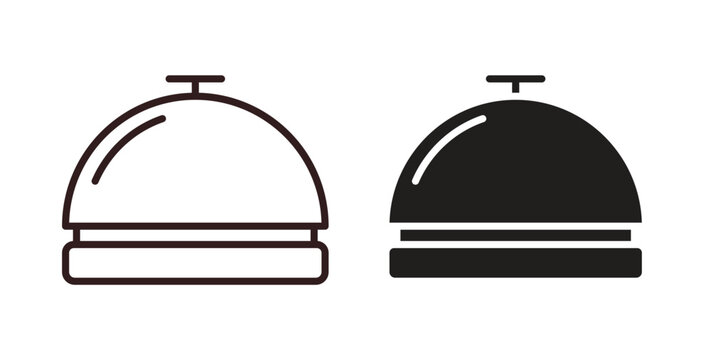 Reception bell icon vector Illustration logo template pack
