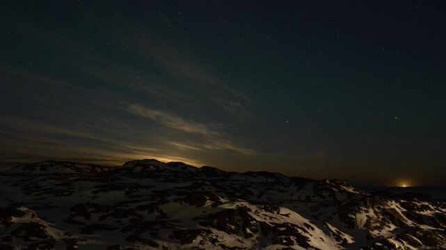 Star trail in the artic night