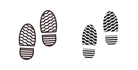 Shoe print icon vector Illustration logo template pack