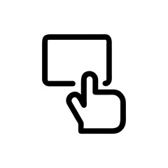 Obraz premium Hand tapping pay button concept for online payment interaction On white Background Vector illustration