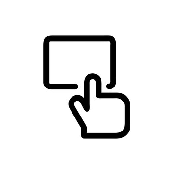 Hand tapping pay button concept for online payment interaction On white Background Vector illustration
