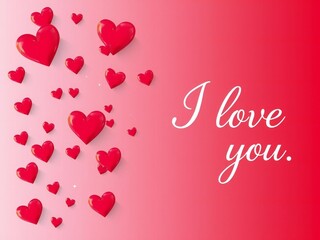 Expression of love with hearts