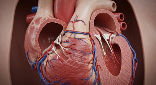 Anatomical Illustration of the Human Heart.