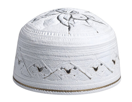 Prayer cap kopiah isolated on transparent background