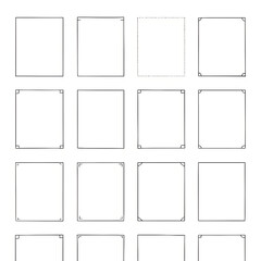 Set of Minimalist Rectangular Border Frames and Decorative Corner Design Elements
