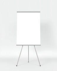 Empty white flip chart on stand