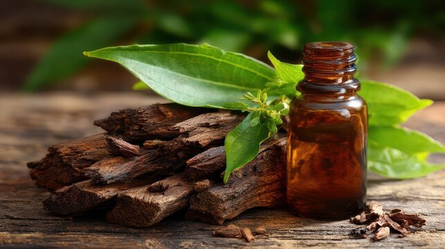 Earthy composition featuring cat's claw herb for wellness and traditional medicine visuals